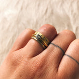 Anniversary Diamond Band with Sand Texture in 18k Yellow Gold