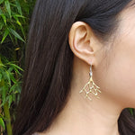 Aki Coral Branch Earrings in Bronze and Silver with Cognac Diamonds