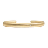 Plain Cuff in Golden Bronze with One White Diamond