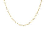 Handmade Chain Necklace in 18k Gold with 3 white Diamonds