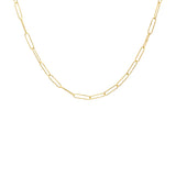 Handmade Chain Necklace in 18k Gold with 3 white Diamonds