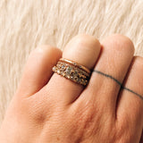 2.25 mm Diamond Sand Texture Band with in 14k Rose Gold with White Diamonds