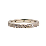 2.5mm Topography Band in 18k Palladium White Gold with White & Cognac Diamonds