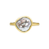 Large Keshi Pearl Ring in 18k Yellow Gold