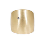 Cuba Round Ring with White Sapphire in Yellow Bronze