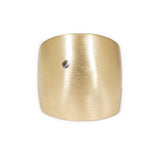 Cuba Round Ring with White Sapphire in Yellow Bronze
