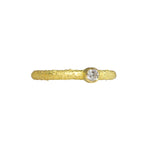 Brilliant Diamond Stacking Ring in Sand-Textured 18k Yellow Gold