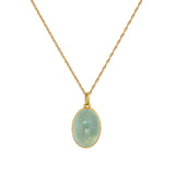 Cloudy Blue/Green Aquamarine Pendant in 18k and 22k Gold