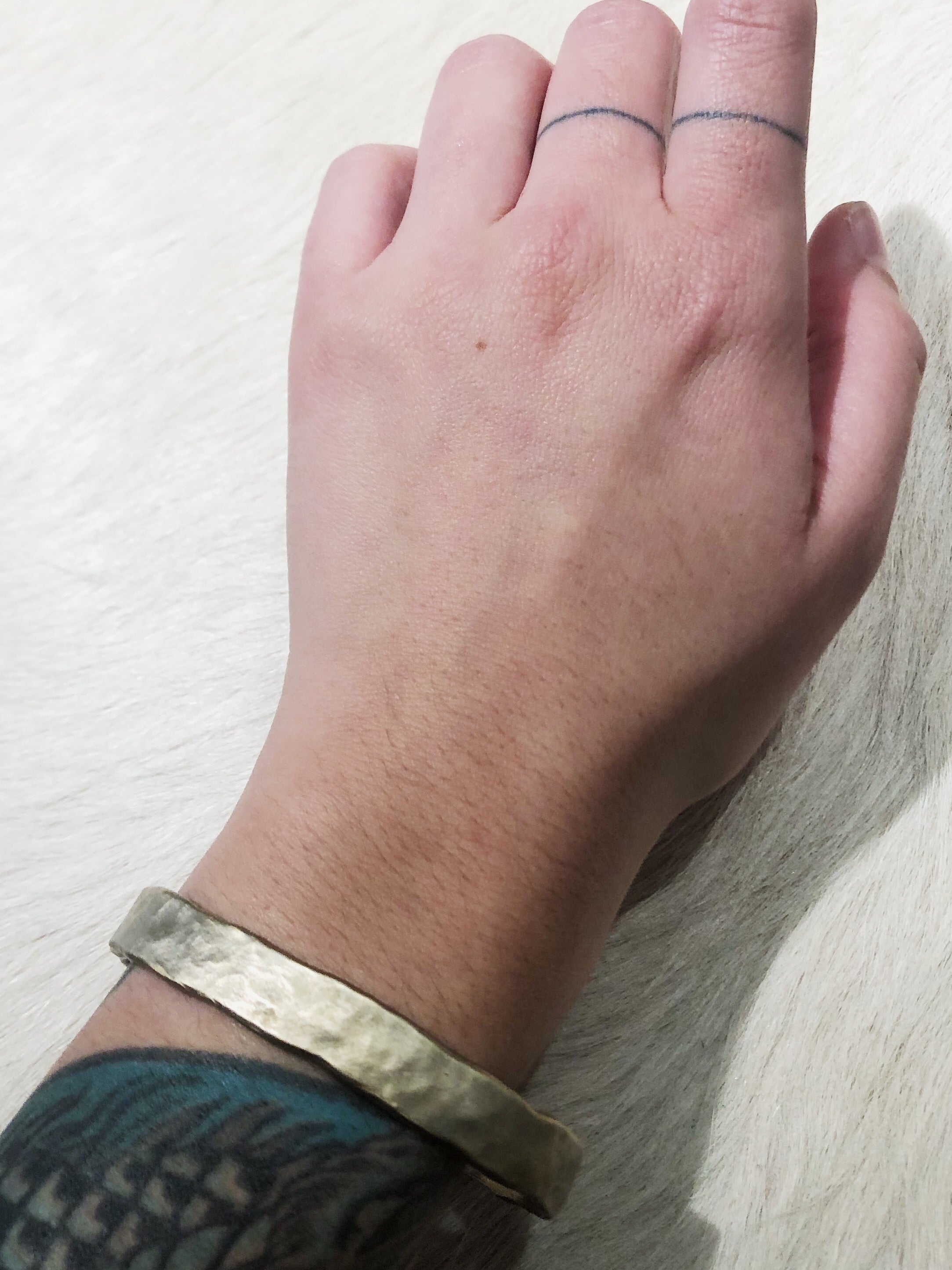 Heavy Oval Bangle in Yellow Bronze