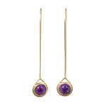 Amethyst Spinner Earrings in 18k Yellow Gold