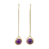 Amethyst Spinner Earrings in 18k Yellow Gold
