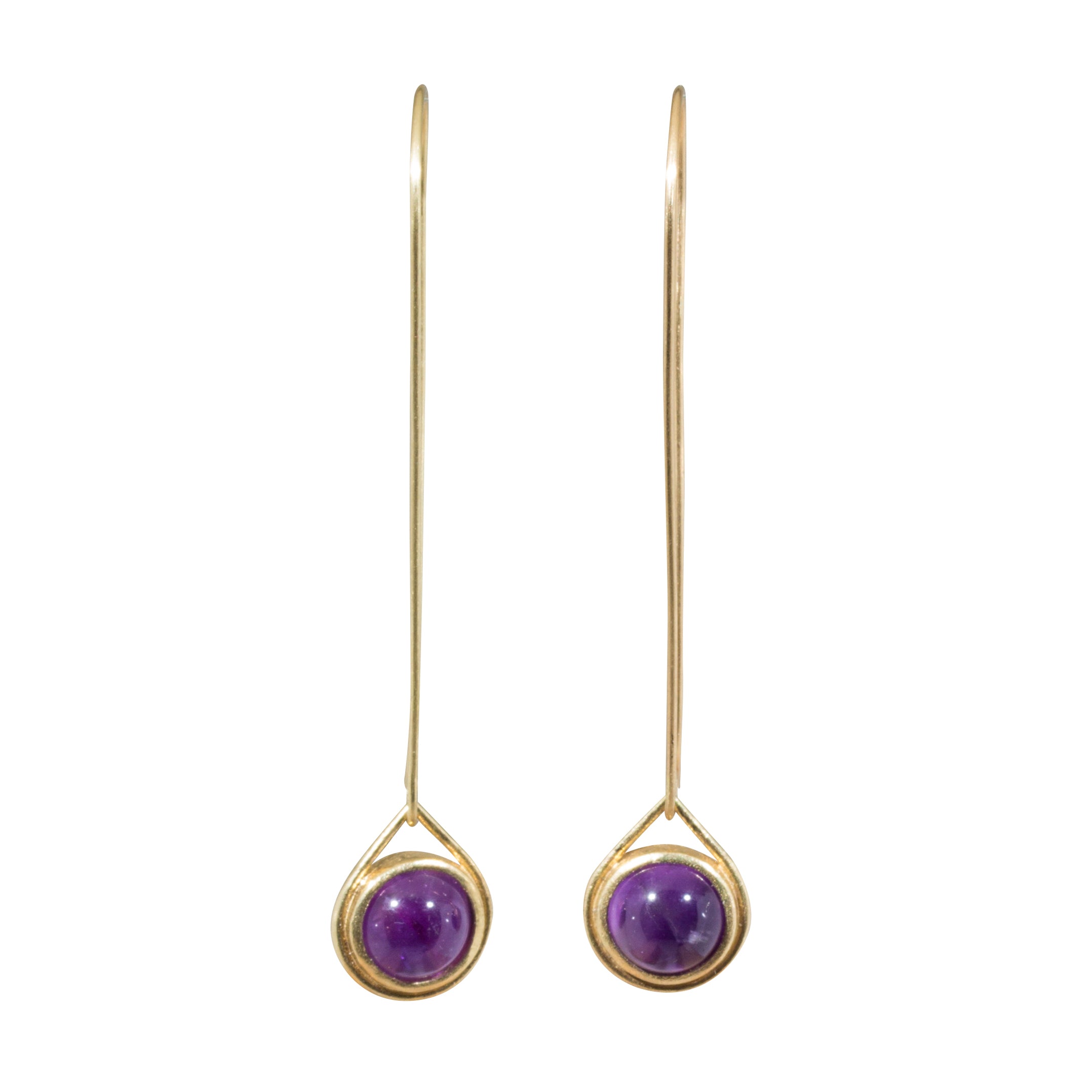 Amethyst Spinner Earrings in 18k Yellow Gold