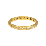 Eternity Diamond Band with Sand Texture in 22k Gold