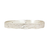 Hammered Oval Bangle in Silver with 10 Grey Sapphires