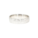 Hammered Sand Band in Silver