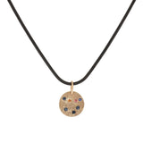 Constellation of Capricorn Necklace in 14k Yellow Gold with Blue & Caramel Candy Sapphires