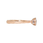 Three-Stone Engagement Ring with Lab-Grown Diamonds in Sand-Textured 14k Rose Gold