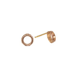 Small Open Sand Circle Post Earrings in 14k Rose Gold