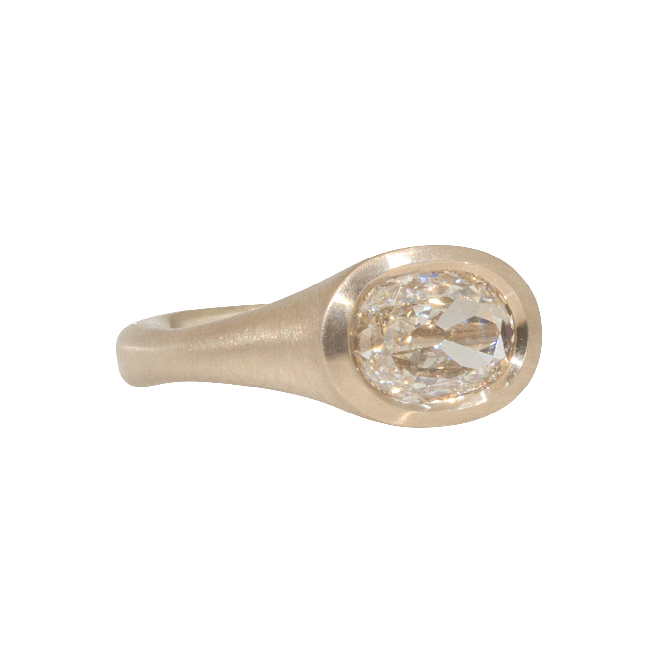 CUSTOM OMC Light Champagne Diamond Ring in 18k Warm White Gold