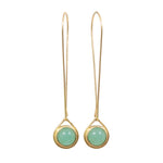 Aventurine Spinner Earrings  in 18k Yellow Gold