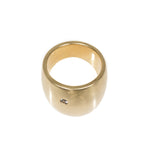 Cuba Round Ring with White Sapphire in Yellow Bronze