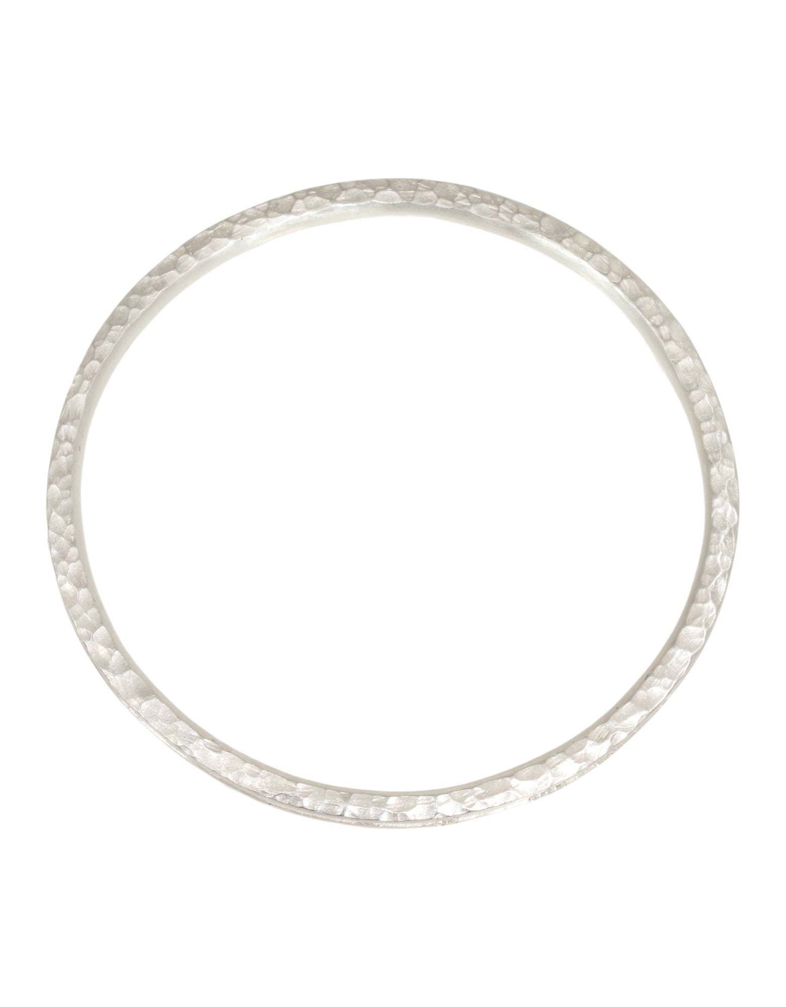 Channel Bangle in Brushed Silver with 9 White Sapphires