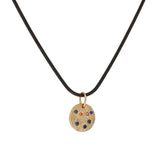 Constellation of Capricorn Necklace in 14k Yellow Gold with Blue & Caramel Candy Sapphires