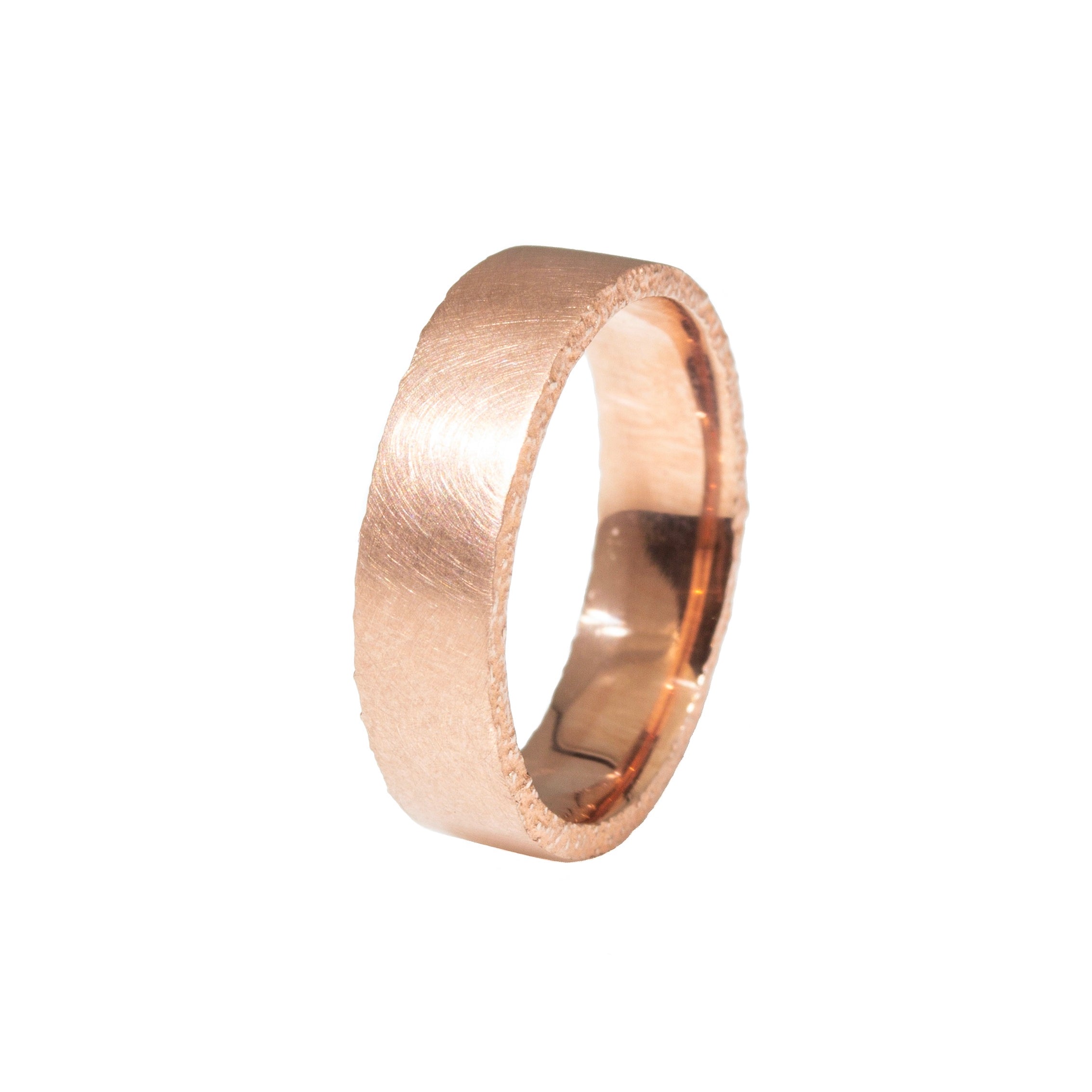 Medium Sand Edge Band in 14k Rose Gold