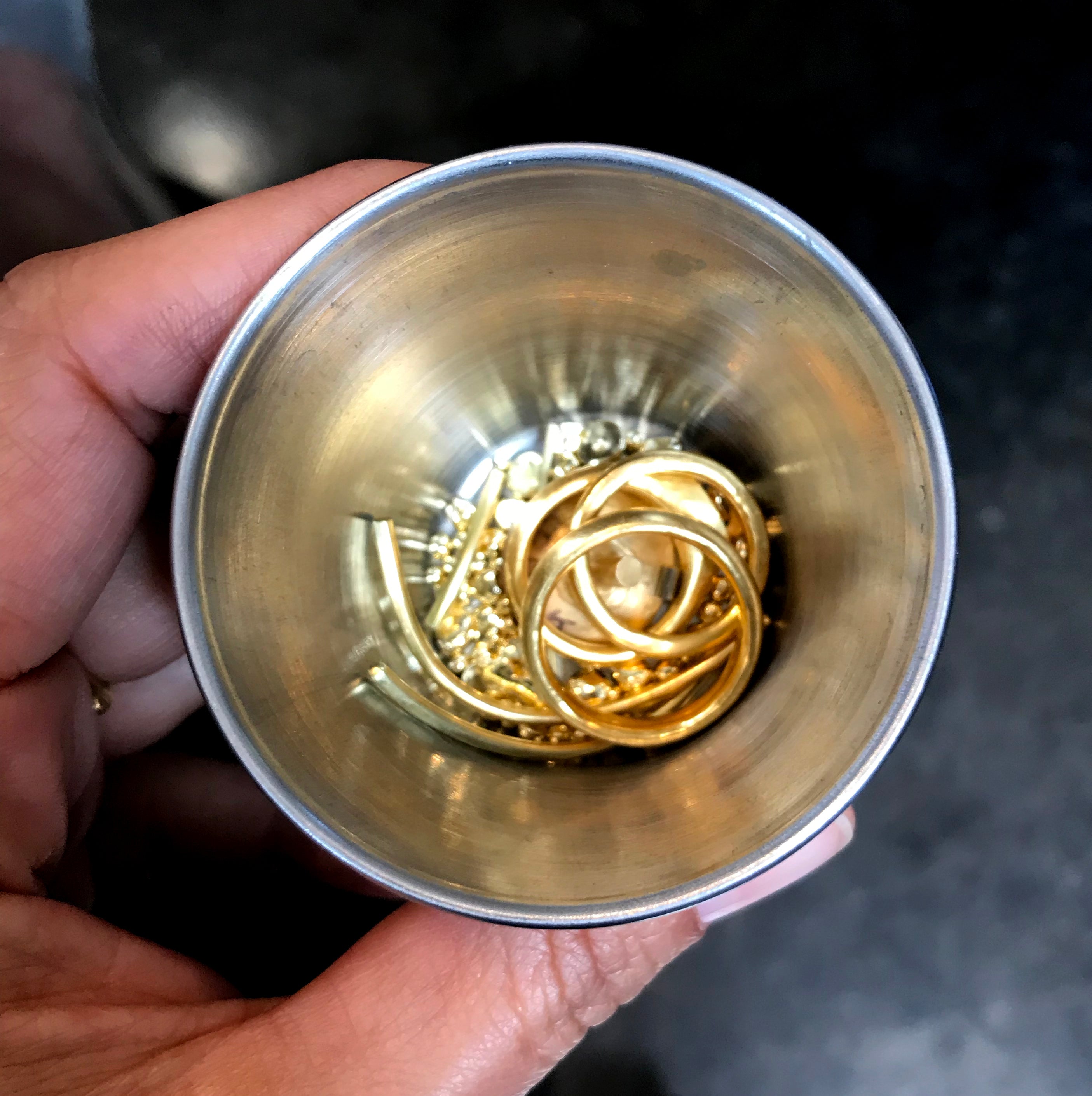 Custom Cuff with Diamond Crystal in 20k Yellow Gold