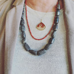 Red Coral Necklace with 18k Gold Beads