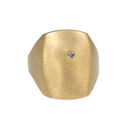 Bronze Box Ring with White Diamond