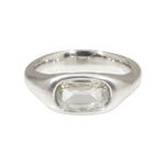 Antique Cushion Cut Oval Diamond Ring in Platinum