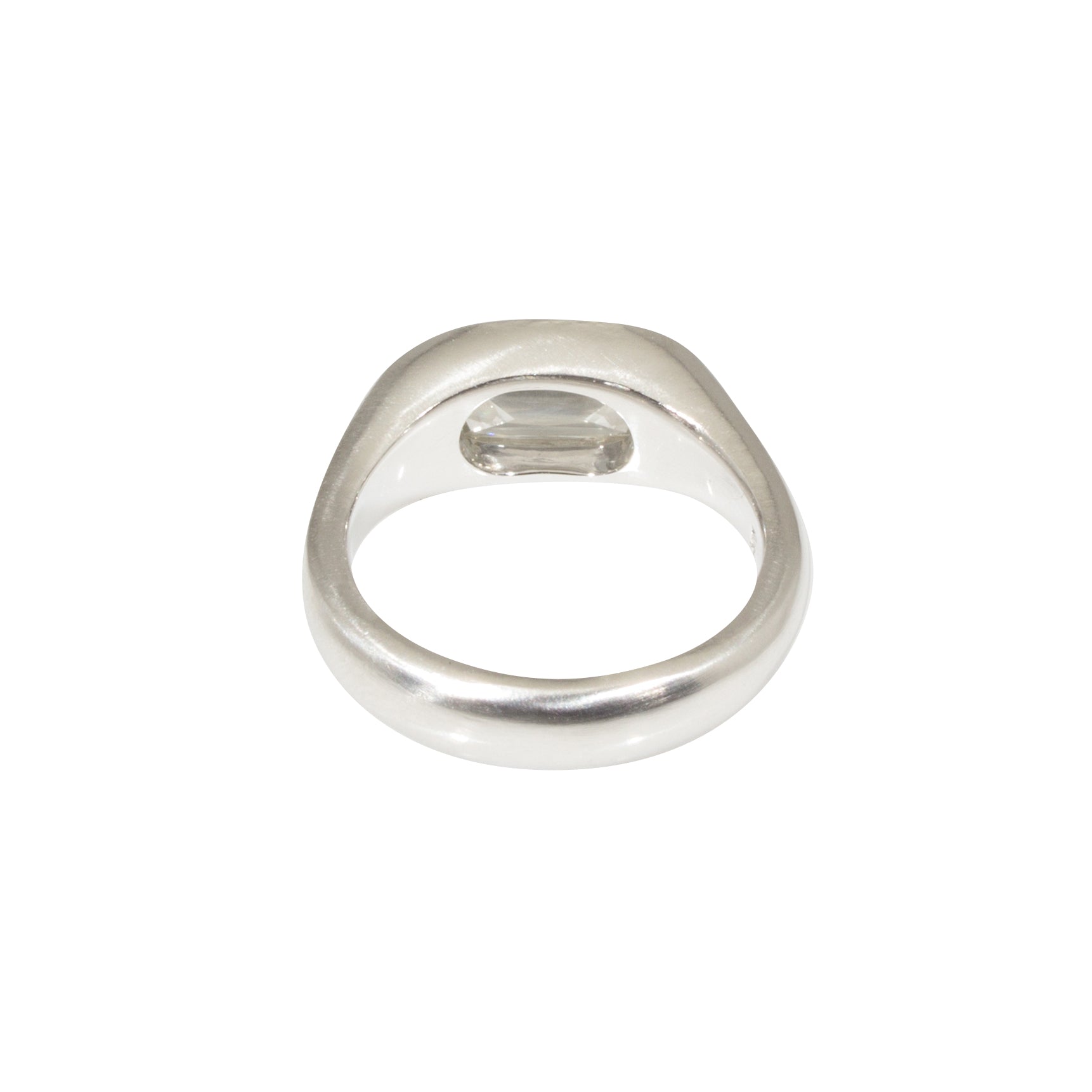 Antique Cushion Cut Oval Diamond Ring in Platinum