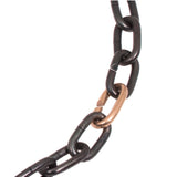 Heavy Chain Necklace in Grey Steel and 14k Rose Gold