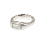 Antique Cushion Cut Oval Diamond Ring in Platinum