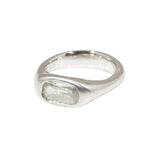 Antique Cushion Cut Oval Diamond Ring in Platinum