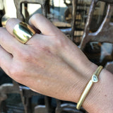 Custom Cuff with Diamond Crystal in 20k Yellow Gold