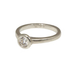 Raised Cup Solitaire with Diamond in 14k White Gold