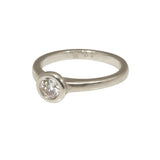 Raised Cup Solitaire with Diamond in 14k White Gold