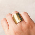 Flat Cuba Ring in Bronze with 10 Yellow Sapphires