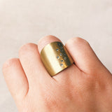 Flat Cuba Ring in Bronze with 10 Yellow Sapphires