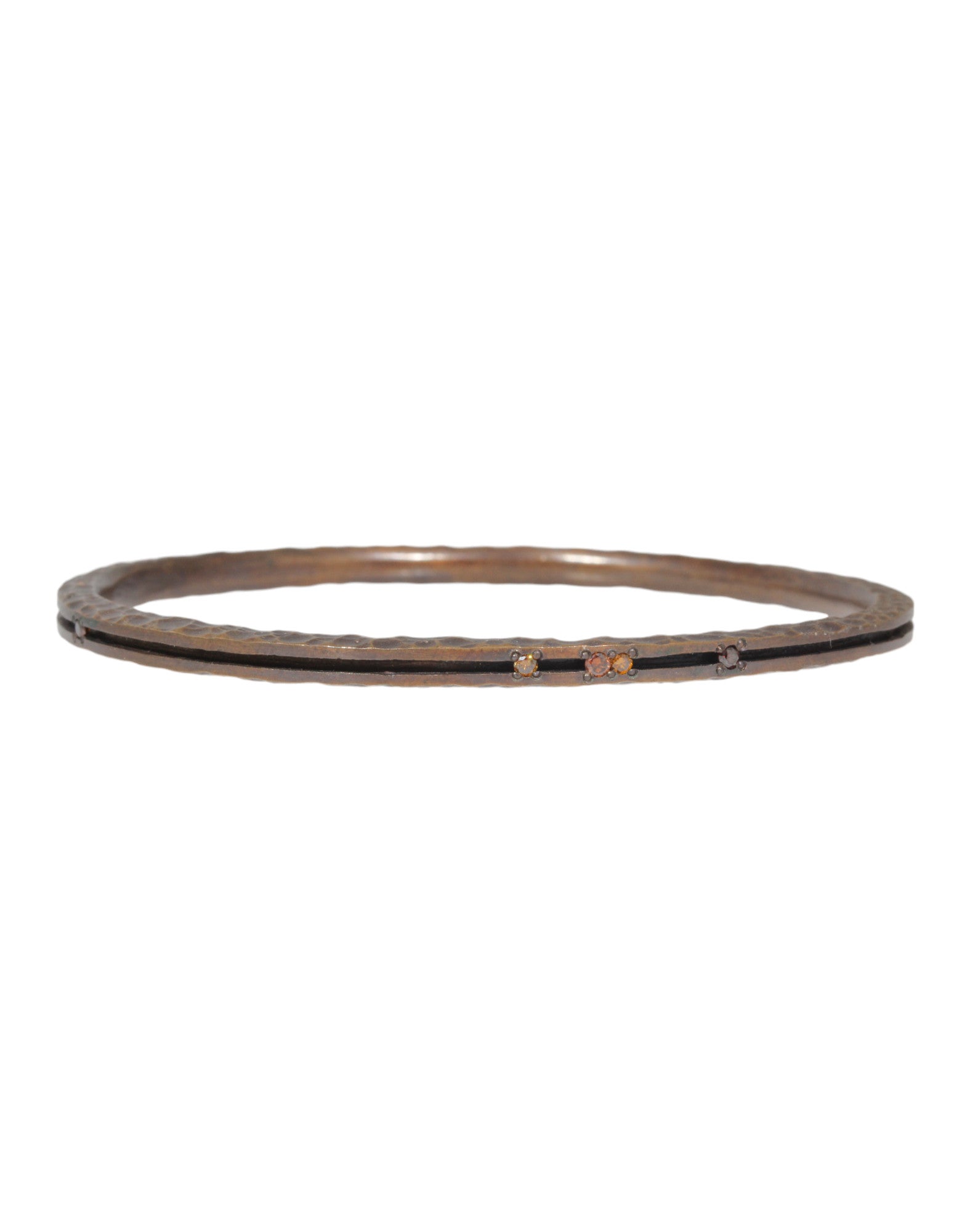 Channel Bracelet in Ancient Bronze with 9 Autumn Diamonds M