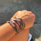 Leaf Bracelet in Shibuichi and 18k Gold with Diamond