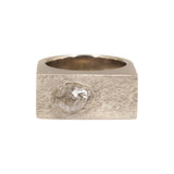 Custom Diamond Crystal Men's Ring in 18k Palladium White Gold