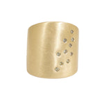Flat Cuba Ring in Bronze with 10 Yellow Sapphires
