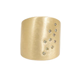 Flat Cuba Ring in Bronze with 10 Yellow Sapphires