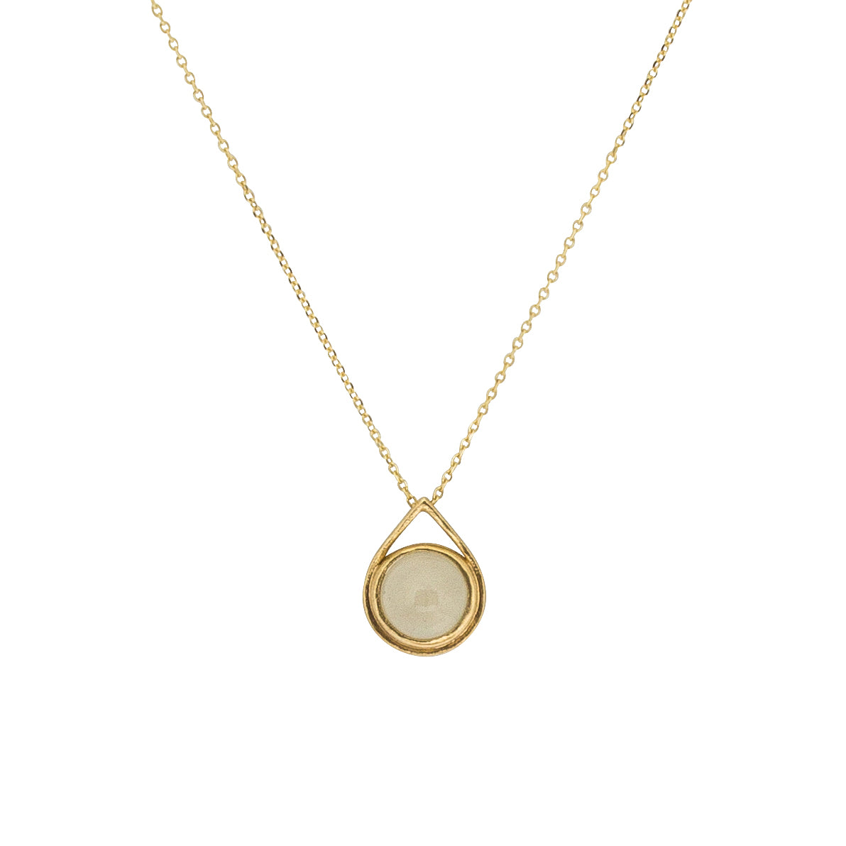 Moonstone Spinner Pendant in 18k Yellow Gold