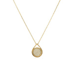 Moonstone Spinner Pendant in 18k Yellow Gold