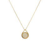 Moonstone Spinner Pendant in 18k Yellow Gold