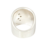 Flat Cuba Ring in Silver with 5 Grey Sapphires